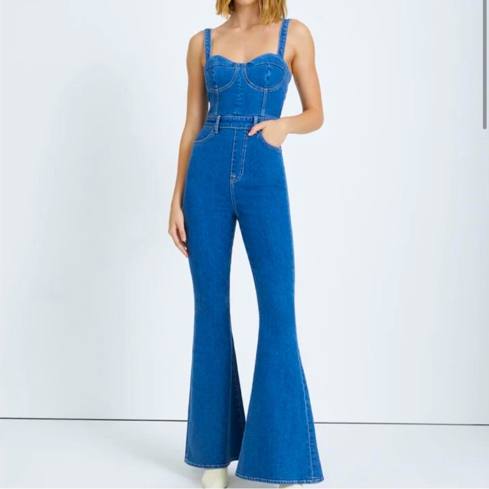 NWOT 7 For All Mankind Denim Flare Jumpsuit